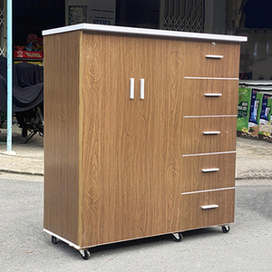 Armoire pour enfants moderne autoportante et pliable en plastique imitation bois, en kit, pour chambre à coucher, fabriquée à Taïwan - Product Image 1