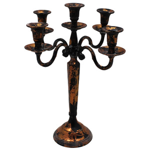 Bougeoir à 5 bras en aluminium Candélabre en métal blanc pour le salon et la décoration de mariage Fait à la main en vrac - Product Image 4