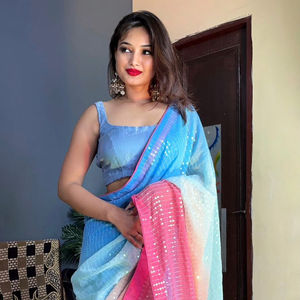 ผ้าส่าหรีสีแรเงาสวยทำจากผ้าไหมเนื้อนิ่มสำหรับเสื้อผ้าอินเดียและปากีสถาน - Product Image 2