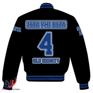 Hot Selling Zeta Phi Beta Sorority Printed Men's Winter Woven Breathable Windproof Varsity Jacket ZPB Sorority Embroidered <b>Wool</b> - Product Image 3