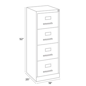 Alera Gris Claro 18 Pulgadas X 25 pulgadas. X 52 Pulgadas Organizador de Archivos Vertical Económico de 4 Cajones Tamaño Legal para Oficina - Product Image 4