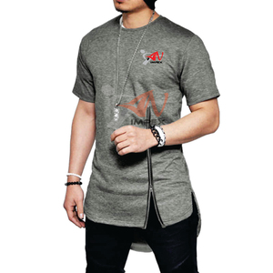 High Quality <b>Men's</b> Side Zipper T-<b>Shirt</b> Custom Material Custom Printing Logo Flexible <b>for</b> Summer - Product Image 3