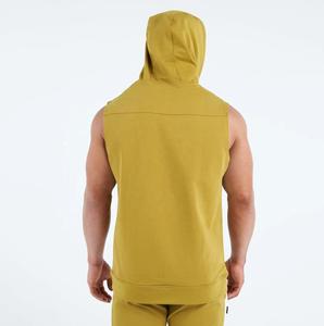 Men <b>Sleeveless</b> <b>Hoodie</b> Bodybuilding <b>Hoodie</b> Workout Solid Slim Summer Tank Top Purple Dyed Custom Half Zip up <b>Sleeveless</b> <b>Hoodie</b> - Product Image 6