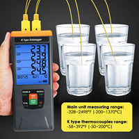 Thermomètre à thermocouple de type K à 4 canaux avec enregistrement des données à 48,000 points, exportation CSV et alarmes, impression IR flexible (OEM en option)