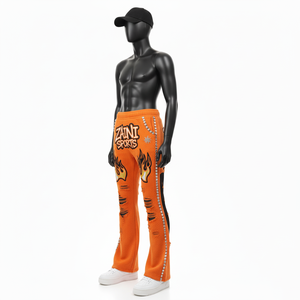 กางเกงขาบานผ้าแคนวาสสำหรับผู้ชายกางเกงซักทรงหลวมน้ำหนักเบาออกแบบโลโก้ได้ตามต้องการ - Product Image 4