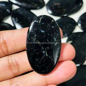 หินอาเกตรากปาล์มธรรมชาติสีดำ100% อัญมณีหลวมสำหรับทำเครื่องประดับขายส่งจากโรงงาน - Product Image 2