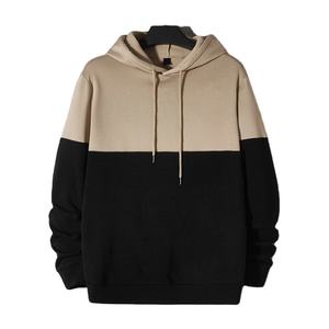 <b>Men's</b> Oversize Pullover Cotton <b>Fleece</b> Dual Tone Hoodie Streetwear Beige & <b>Black</b> Color 100% Cotton Pullover Hoodies For <b>Men</b> - Product Image 4