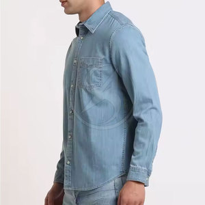 Camisas de Mezclilla Casuales para Hombre, Talla Grande, 100% Algodón, Transpirables, de Verano, Alta Calidad - Product Image 2