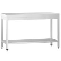 Table de centre commerciale en acier inoxydable PREMIUM - 1200x700mm - avec étagère inférieure - avec renforts croisés