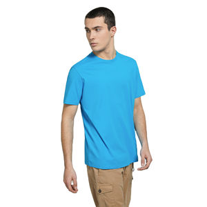 T-shirt personnalisé en coton/polyester pour homme, col rond, anti-plis, anti-bouloches, anti-UV, séchage rapide, respirant, vente en gros - Product Image 1