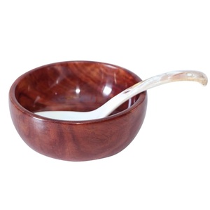 RMW Food Safe hecho a mano moderno cuenco de madera para servir con cuchara de madera para el hogar Hotel restaurante uso-regalo - Product Image 1