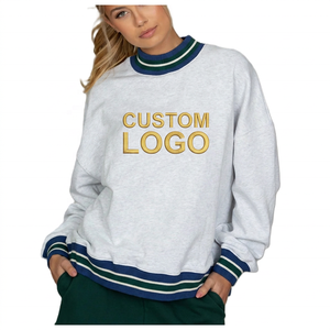 Sweat-shirt universitaire à col montant personnalisé pour femmes, avec logo brodé, style universitaire - Product Image 5