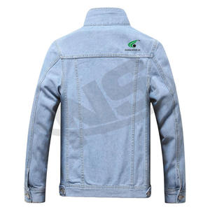 Chaqueta vaquera asequible de color sólido para hombre, Chaquetas vaqueras de invierno personalizadas OEM, ropa de calle duradera de última moda - Product Image 2