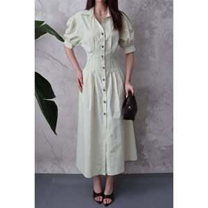 Robe en popeline plissée menthe - Menthe - Product Image 4