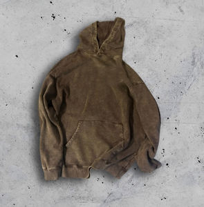 Sweat à Capuche Vintage Lavé à l'Acide Streetwear Distressed Oversized Heavyweight Thick Vintage Aged Sun Faded Acid Washed Hoodie Men - Product Image 1