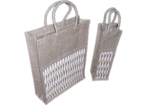 Single Jute Wine Bottle Tote Latest Price Plain Design Cotton Gift Packing Water Bottle Cover Direct Manufacturers Handloom <b>Net</b> - Product Image 2
