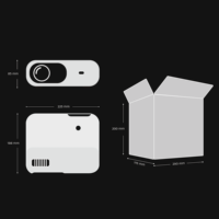Projecteur LED portable compact VIVIBRIGHT D1000, nouveau modèle 2026, pour home cinéma, mise au point manuelle, Android 14, haute performance