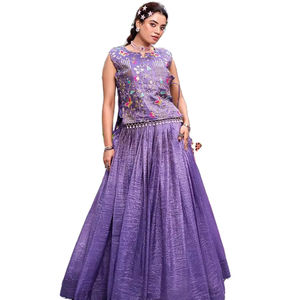 Lehenga Choli de Tela de Seda Pura, Diseño Exclusivo 2026, Colores Vibrantes, Ideal para Fiestas Nocturnas, Disponible en Línea a Precio Bajo y al por Mayor - Product Image 1