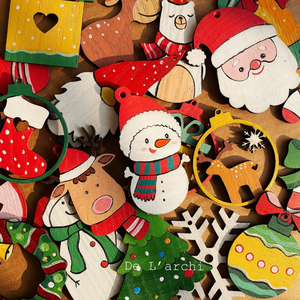 El último juego de decoración divertido de madera hecho a mano con forma personalizada, deja que tus hijos creen adornos navideños para su hogar - Product Image 1