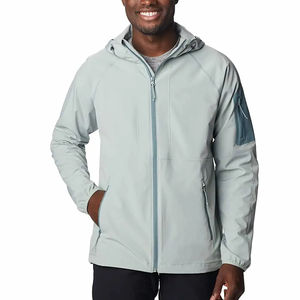 Chaquetas de invierno Softshell para hombre OEM logotipo personalizado material de lona impermeable y resistente al viento con cuello alto y chaquetas con cremallera - Product Image 1