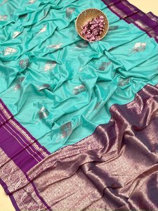 Estilo Kanchipuram, función de matrimonio, sirvienta especial para novia, último diseño, trabajo bordado a mano, fácil de usar, Sari con pieza de blusa - Product Image 3