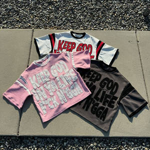 T-shirt tricoté sur mesure en coton pour hommes tissu pur coton fournisseur OEM respirant doux t-shirt décontracté à manches courtes - Product Image 2