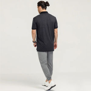 Pique en coton stretch blanc 100% respirant, coupe classique, avec logo imprimé et brodé personnalisé, patte de boutonnage dissimulée, bord côte - Product Image 5