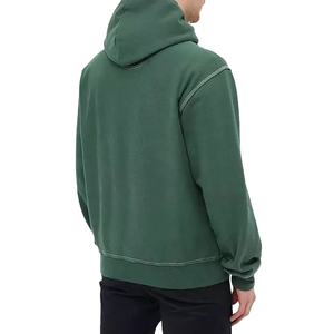 Verde oscuro Hombres ropa de moda sudaderas con capucha Drop Shoulder Reverse White contraste puntada sudaderas con capucha - Product Image 2