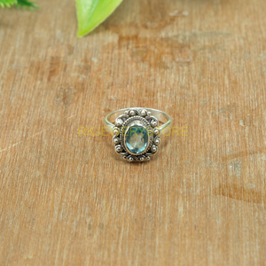 Natural Top Quality Blue Topaz <b>Ring</b> Pure 925 Sterling <b>Silver</b> <b>Ring</b> Blue Gemstone <b>Ring</b> <b>Statement</b> <b>Ring</b> Blue Topaz Jewelry Gift - Product Image 4