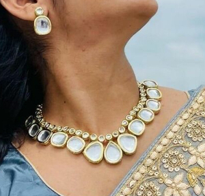 Conjunto de Gargantilla y Aretes para Fiesta Nupcial, Estilo Tradicional Dorado, Joyería de Moda para Mujer, Regalo, Joyería de Boda, Collar Chapado en Oro - Product Image 1