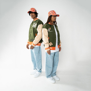 Veste universitaire de baseball Letterman en laine pour hommes, veste à col montant de grande taille style de la rue pour l'hiver, tissu à l'avant, vente en gros - Product Image 2