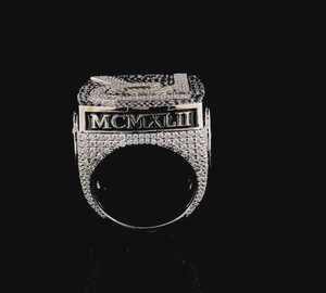Anillo de Plata de Ley 925 con Letra Personalizada, Diamante Moissanita VVS de Corte Redondo, Chapado en Rodio, Estilo Hip Hop, Lujoso, para Uso Unisex - Product Image 2