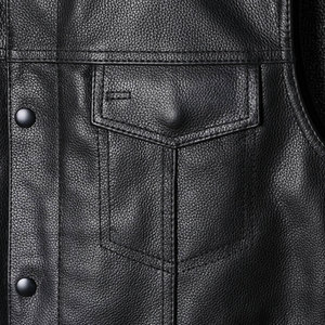 Meilleure vente hommes décontracté hiver sans manches en cuir gilet haute qualité fermeture à glissière respirant coupe-vent imperméable inspiré - Product Image 5