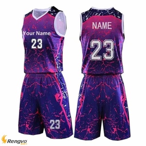 Ensemble de maillots de basket-ball sans manches personnalisés en sublimation antibactérienne, séchage rapide, taille plus, uniforme d'équipe pour adultes, 100% polyester - Product Image 1