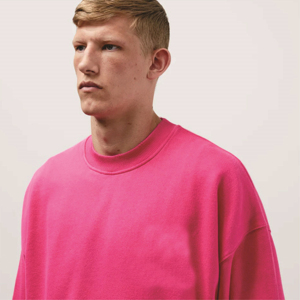 Cálido y acogedor Loose Fit 77% algodón 23% poliéster reciclado Fleece Jet Black Crewneck Sport Sudadera - Product Image 4