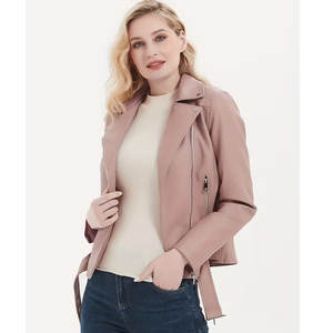Vestes de mode pour femmes en cuir véritable avec fermeture éclair intégrale, respirantes, imperméables et coupe-vent, prix de gros de haute qualité - Product Image 3