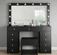 Table de toilette de luxe moderne avec prises intégrées, bureau de maquillage dissimulé, pour dressing