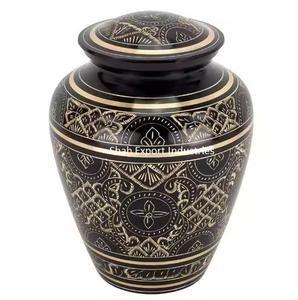 Urna de cremación de latón con corazones amorosos con recuerdo para cenizas, urnas de entierro para adultos humanos con acabado de peltre, suministros funerarios - Product Image 6