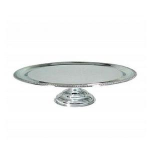 Support à gâteau en aluminium de qualité supérieure, forme ovale, finition brossée, plateau de présentation de desserts en métal pour la décoration de la maison - Product Image 6