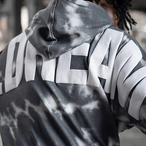 Sweat-shirt à capuche surdimensionné personnalisé pour hommes 100% coton et polyester pour sweat-shirt à imprimé bouffant teint uni pour l'hiver - Product Image 4