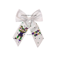 Accessoire de cheveux en tissu fait main, thème Mardi Gras, avec perles, sequins et nœuds, design King Cake, pour usage quotidien de luxe, produits tendance, en carton