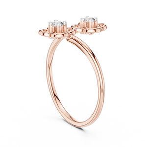 Bague de fiançailles et de mariage ajustable en acier inoxydable plaqué or 14 carats avec diamant moissanite naturel moderne de haute qualité et design personnalisé - Product Image 2