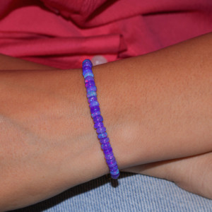 Natural Lavender Beaded <b>Bracelet</b> with Ethiopian <b>Opal</b> Vintage Fire <b>Opal</b> Gift for Her Fashion Whole Sale Price - Product Image 2