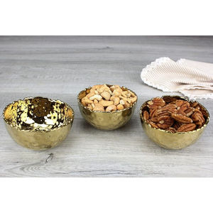 Cuenco para servir chocolate de metal dorado de la más alta calidad, respetuoso con el medio ambiente, cuenco moderno para servir postres y dulces de mesa para bodas - Product Image 6