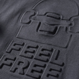 Premium 500gsm Haute Qualité Logo En Relief Chandails Sweat Personnalisé Basics Coton Mélangé En Relief Sweats À Capuche Pour Hommes - Product Image 4