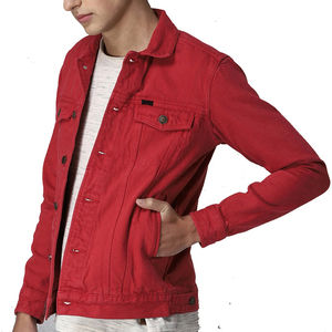 Vestes en jean pour hommes, col en duvet tendance, manches longues, poches latérales, streetwear - Product Image 2