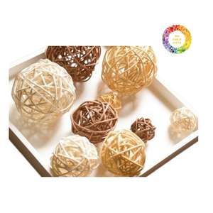 Pièce décorative en boule de rotin naturel fait à la main pour les événements de vacances ou l'affichage à la maison - Product Image 3