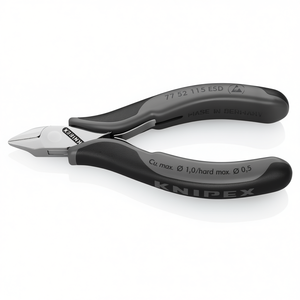 Cisaille diagonale électronique Knipex à tête polie miroir avec poignées multi-composants – Outil de coupe et de façonnage à tête plate - Product Image 2