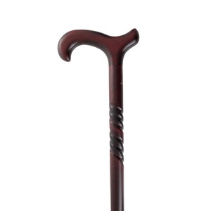 Bâton de randonnée pliable en bois moderne avec poignées en laiton pour gauchers, pour les activités de plein air comme la randonnée, avec une pointe en métal - Product Image 2