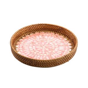 Restaurant Cafe Hotels Serving Dishes Food Fruit Coffee Serving <b>Tray</b> Food <b>Drink</b> Juice Serving <b>Tray</b> Rattan Round Serving <b>Trays</b> - Product Image 4